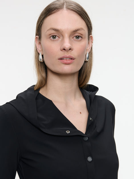 Veronica blouse technical jersey | Black