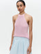 Open shoulders cotton viscose top 9042 | Rose
