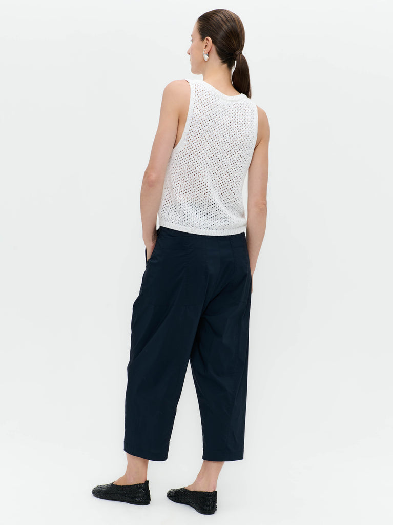 Openwork knit with sequins top 9084 | White