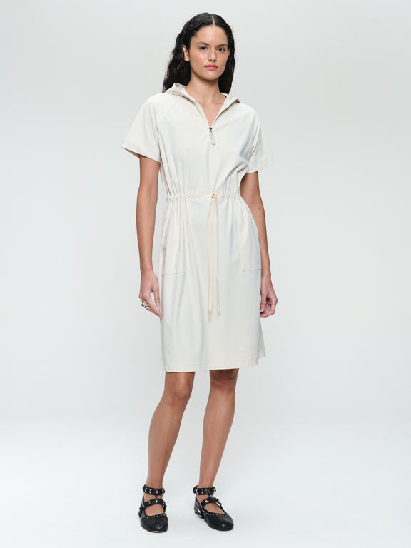 Evi dress stretch technical jersey | Light Sand