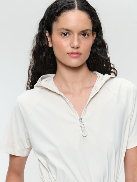 Evi dress stretch technical jersey | Light Sand