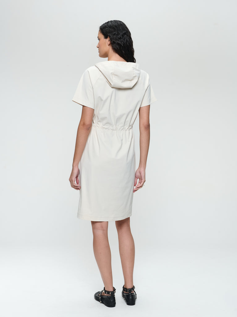 Evi dress stretch technical jersey | Light Sand