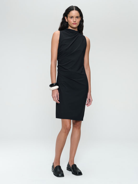 Verena stretch technical jersey dress | Black