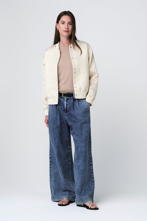 Maki jacquard bomber | Beige
