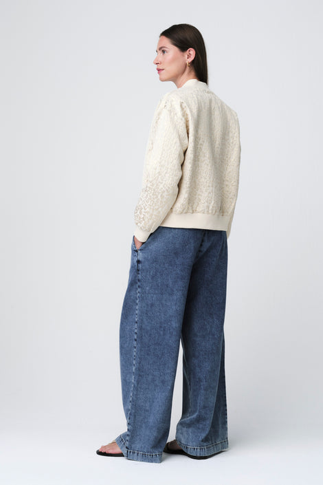 Maki jacquard bomber | Beige