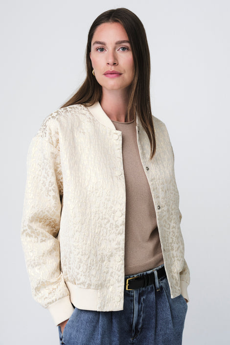 Maki jacquard bomber | Beige