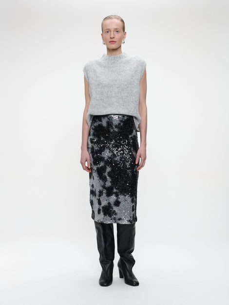 Dionisia sequins skirt | Black Silver