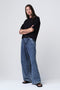 Pamela jersey/taffeta mix blouse | Blue
