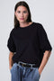 Pamela jersey/taffeta mix blouse | Blue