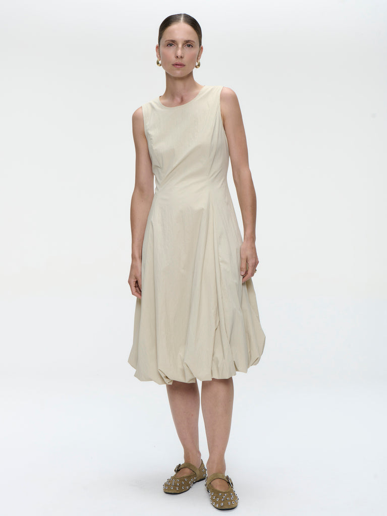 Satomi taffeta dress | Beige