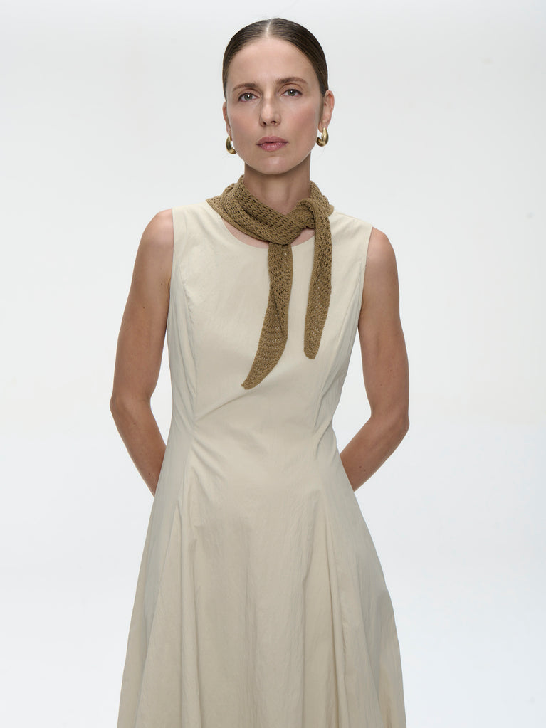 Satomi taffeta dress | Beige