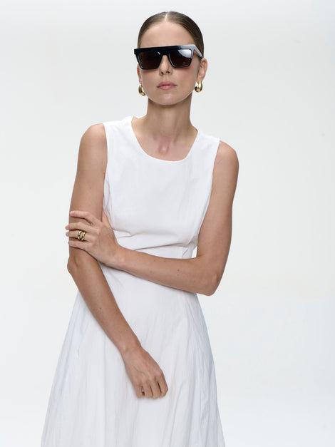 Satomi taffeta dress | White