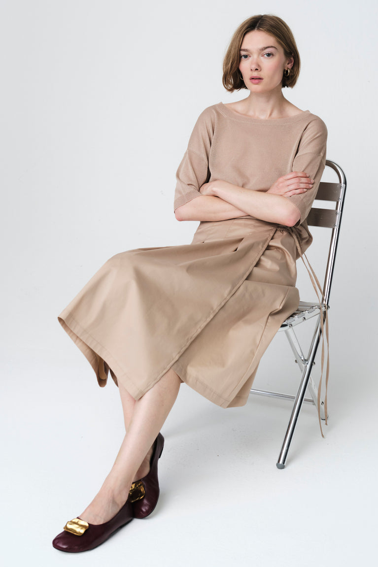 Fine Viscose Top 26011 | Gold Beige