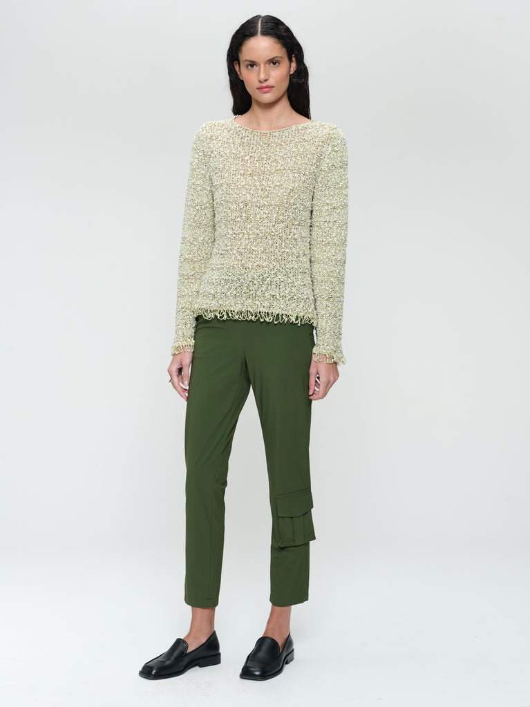 Jacquard cotton pullover 9060 | Green
