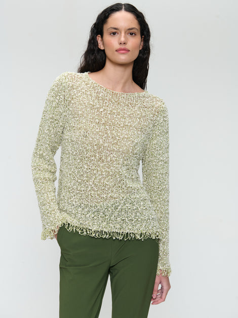 Jacquard cotton pullover 9060 | Green