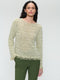 Jacquard cotton pullover 9060 | Green