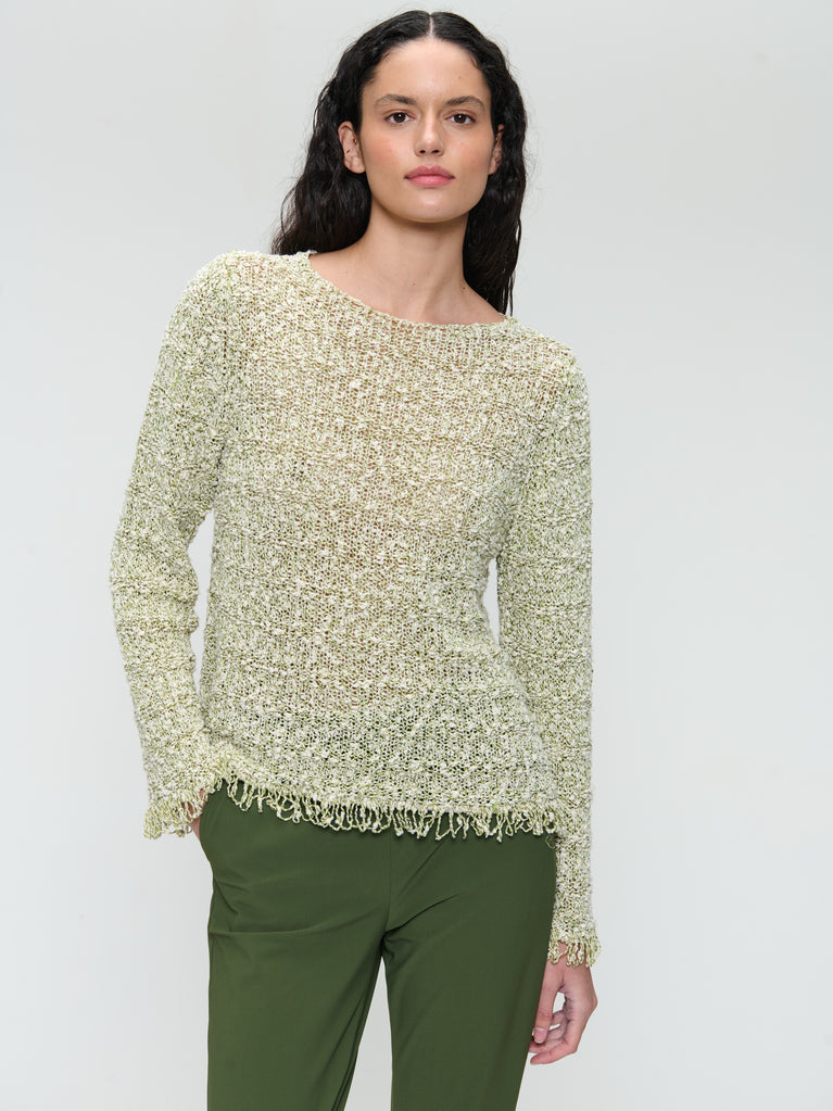Jacquard cotton pullover 9060 | Green