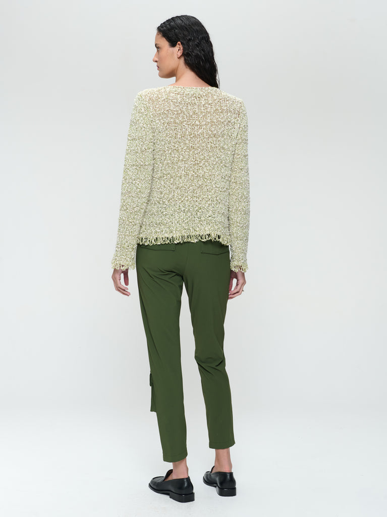 Jacquard cotton pullover 9060 | Green
