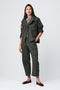 Twill utility embroidery jacket | Khaki