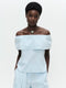 Diane cotton mix top | Light Blue