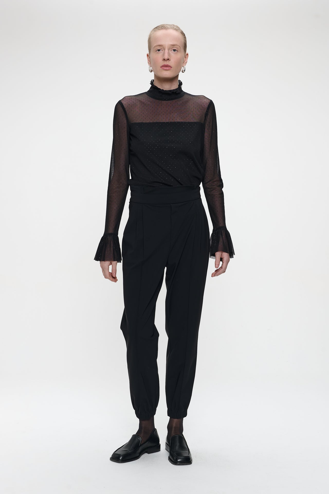 Lori strech technical jersey pants Lori strech technical jersey pants | Black