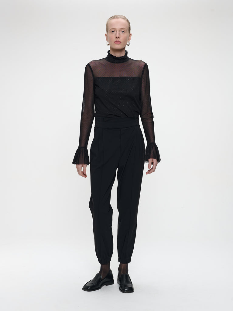 Lori stretch technical jersey pants | Black