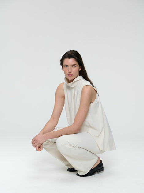 Dolche Vitas WS stretch tech jersey top | Light Sand