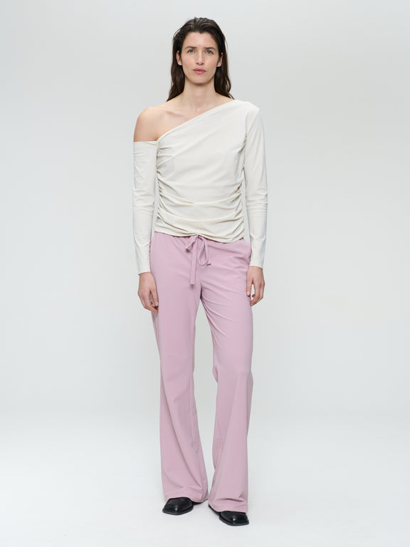 Lidia stretch technical jersey top | Light Sand