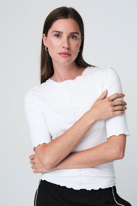 Jordan stretch viscose top | White