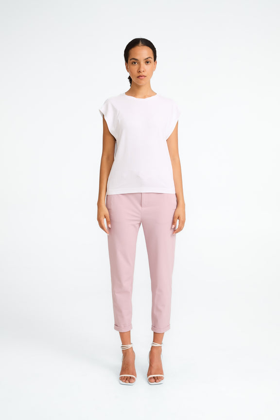 Maria stretch viscose logo top | White