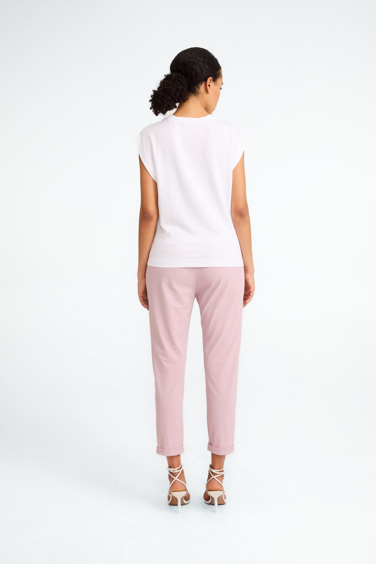 Maria stretch viscose logo top | White