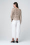 Sequined hole pullover E25053 | Beige