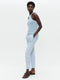 Open shoulders cotton viscose top 9042 | Light Blue