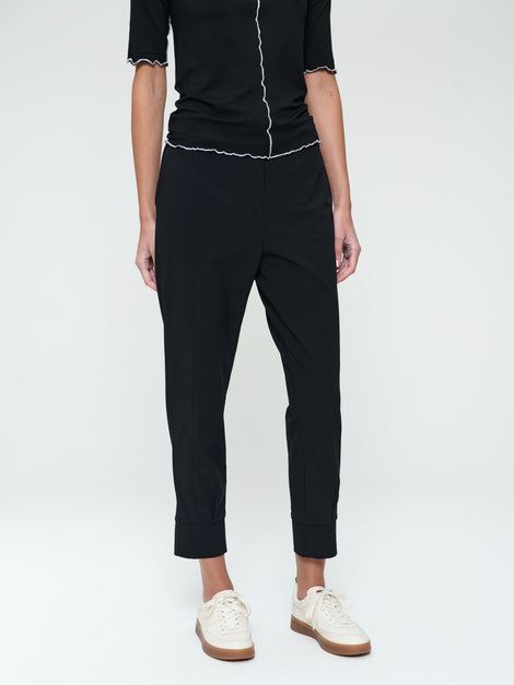 Delia structure technical jersey pants | Black