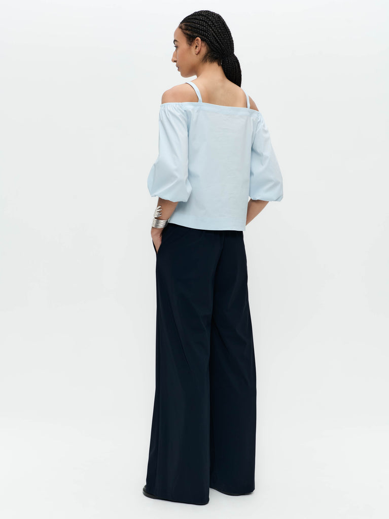 Samira cotton mix top | Light Blue