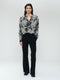 Sisi print shine viscose blouse | Black