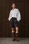 Sola eco leather bermuda shorts | Dark Brown