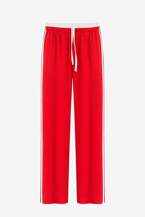 AntinyP structure tech jersey pants | Red
