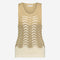 Openwork two-tone knit top 9061 | Beige Gold