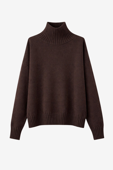 Cashmir wool polo pullover W1165 | Brown