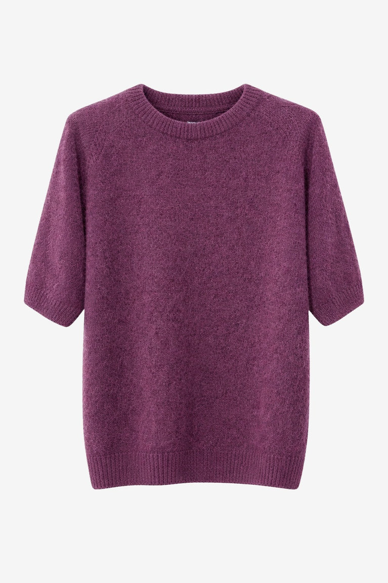 Alpaca knitted top WP01 | Burgundy