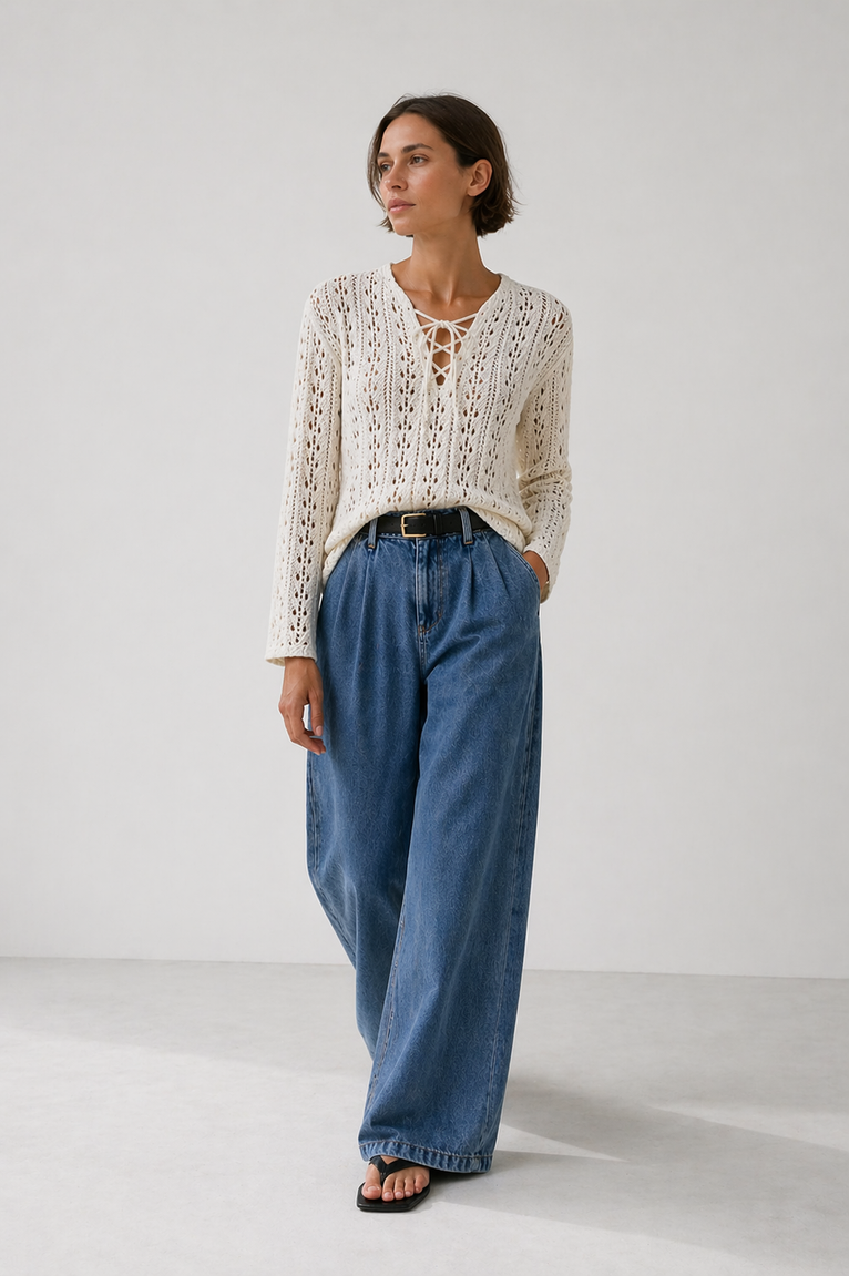 Summer Pullover E25102 | Ecru