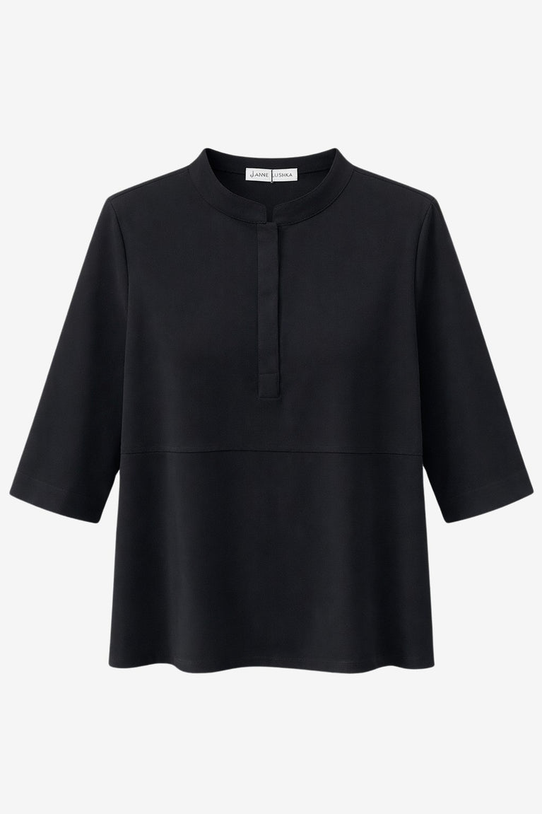 Damiana stretch technical jersey top | Black