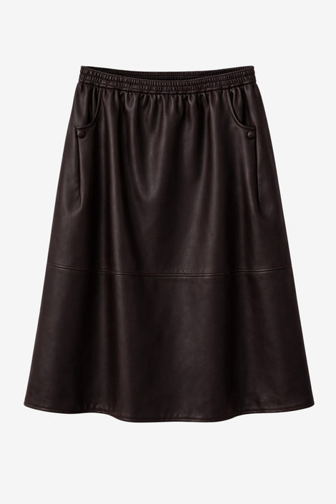 Elle eco leather skirt | Dark Brown