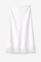 Esra silk skirt whit lace trim | White