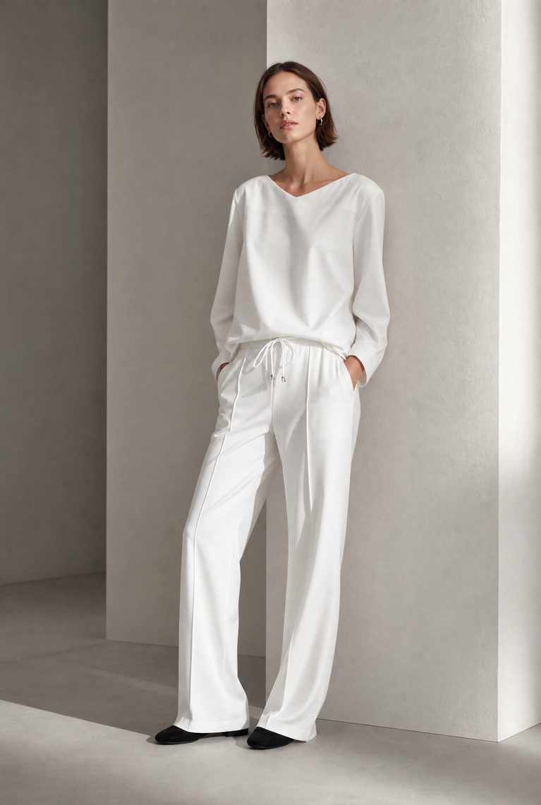 Adelia blouse soft Punto Milano jersey | Panna