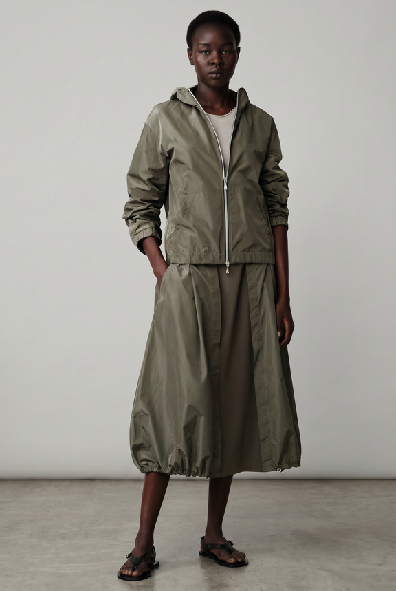 Allegra taffeta mix skirt | Army