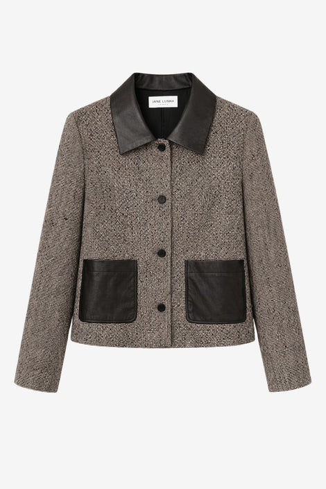 Isolde wool blend pocket blazer | Brown