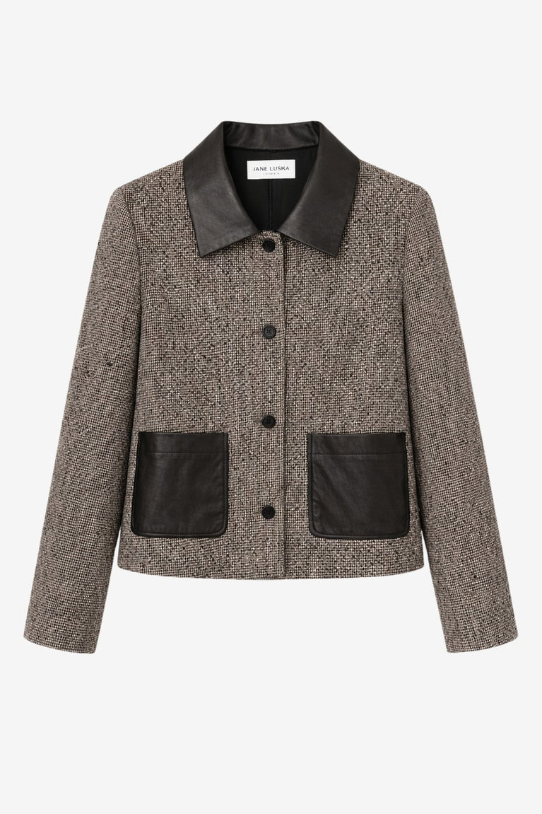 Isolde wool blend pocket blazer | Brown