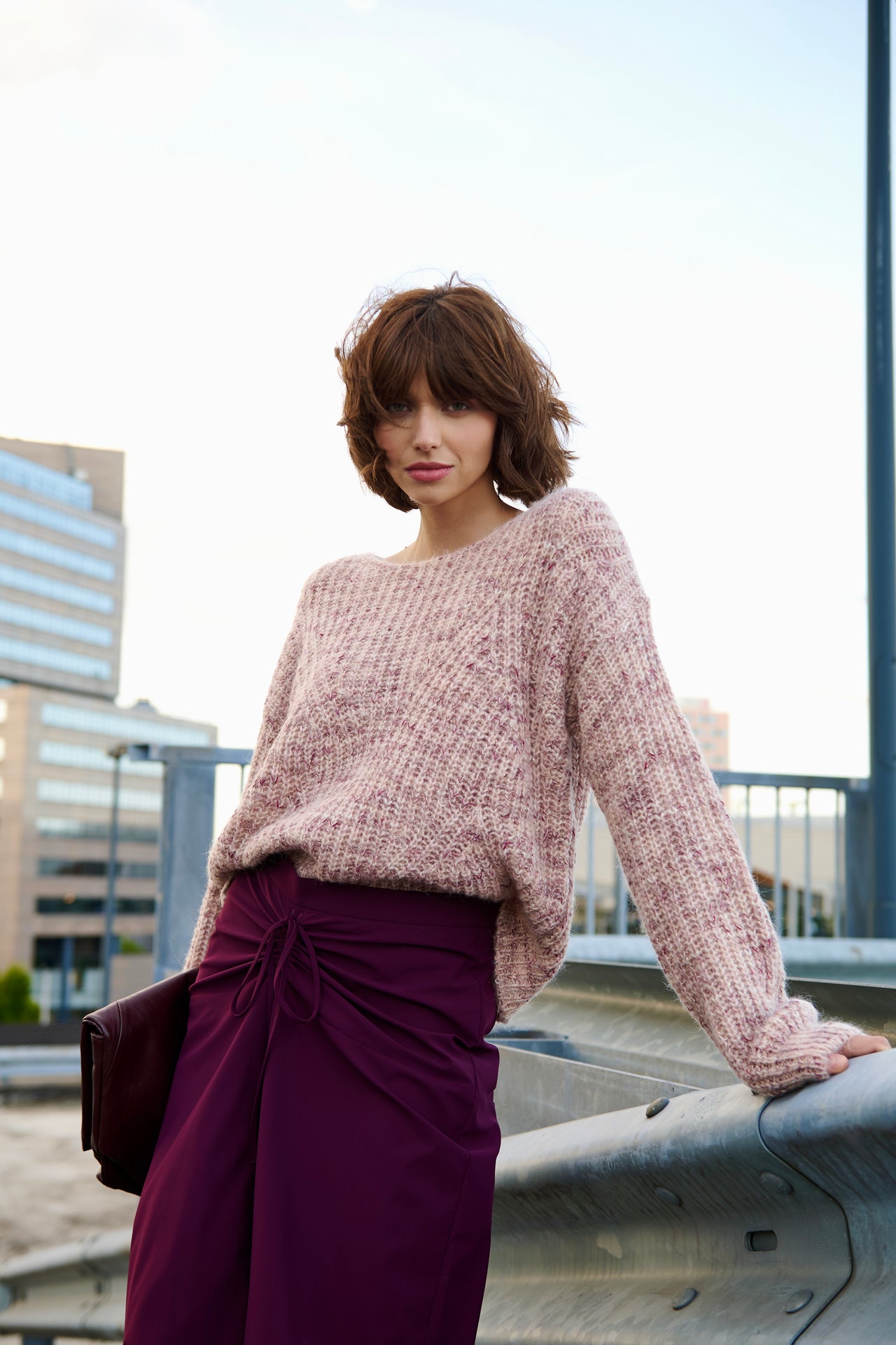 Pullover melange H23376 Pullover melange H23376 | Pink